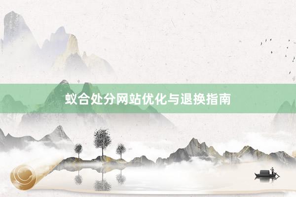 蚁合处分网站优化与退换指南